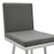 Armen Living Rochester 30" Swivel Modern Brushed Stainless Steel and Gray Faux Leather Barstool 721535752157 - alternate 2